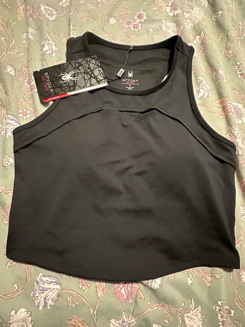 Spyder Black Women's Crop Athletic Tank Medium NWT